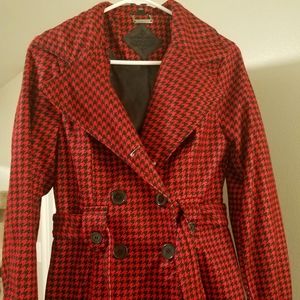JouJou Red and Black Peacoat